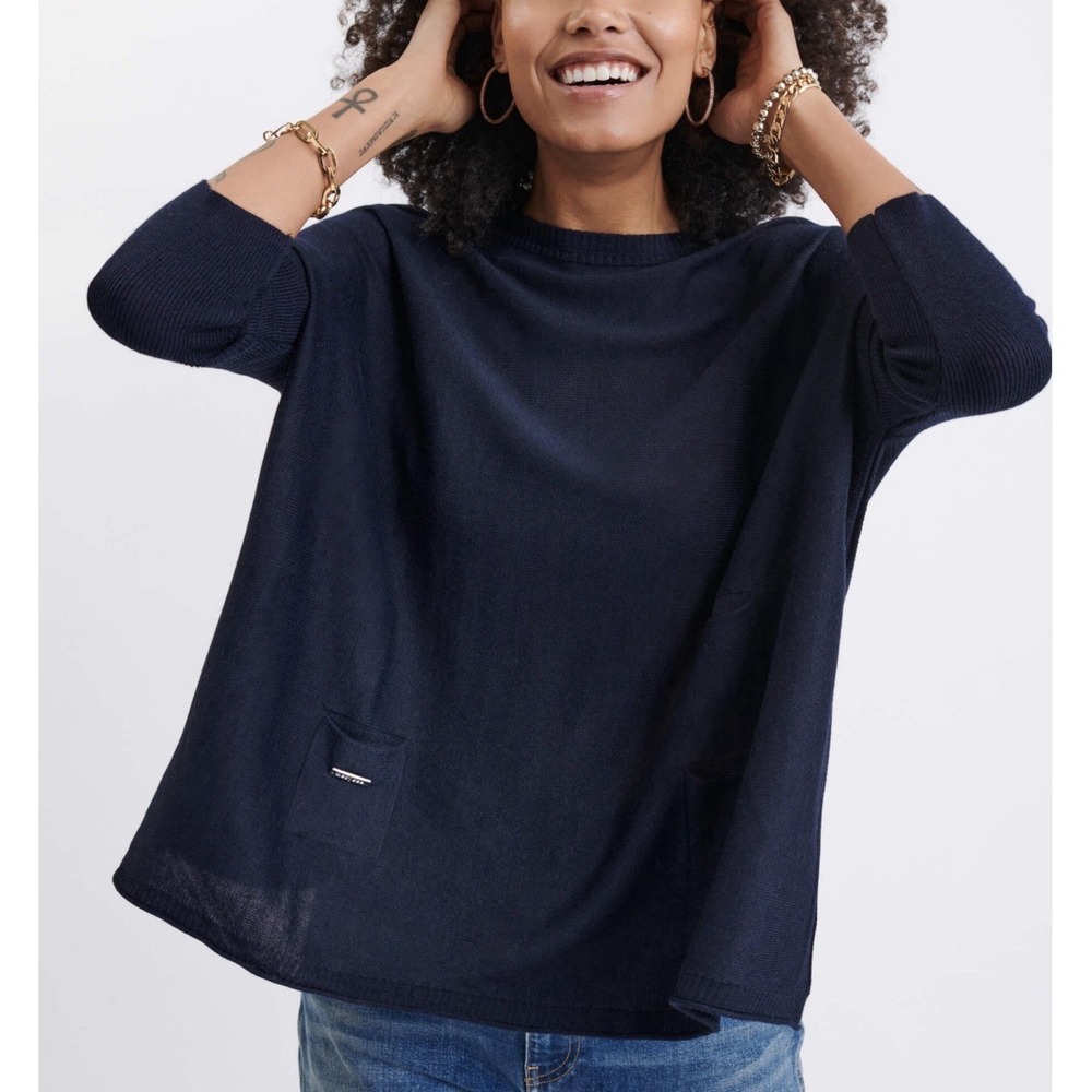 MERSEA Catalina Sweater Navy Blue‎ Oversized OS Travel Coastal Minimalist